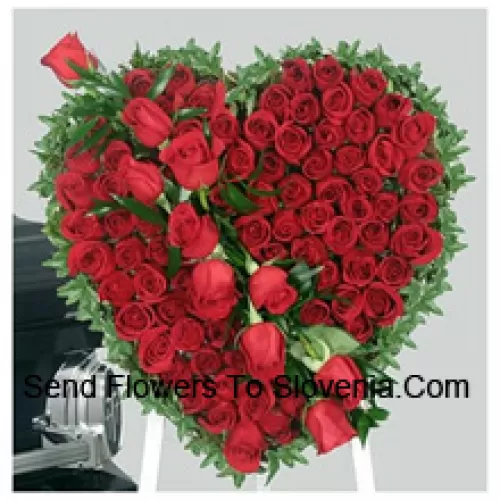 A Beautiful Heart Shaped Arrangement Of 101 Red Roses