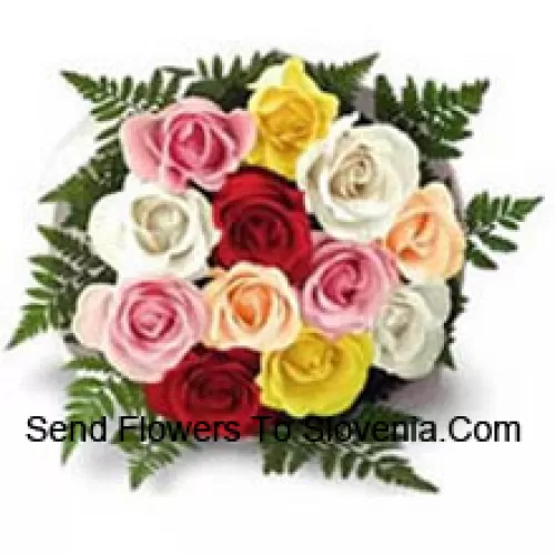 Bunch Of 11 Mixed Colored Roses