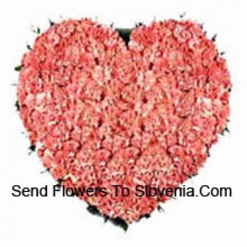 101 Pink Heart Carnations