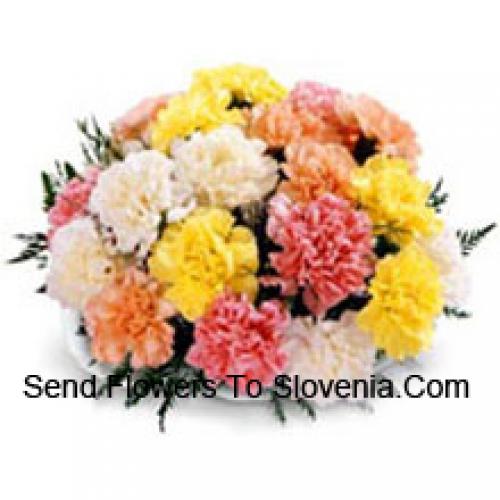 25 Assorted Carnation Basket