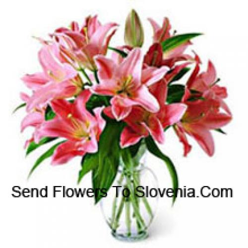 Cute Lilies in Glass Vase