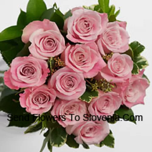 Bunch Of 11 Pink Roses