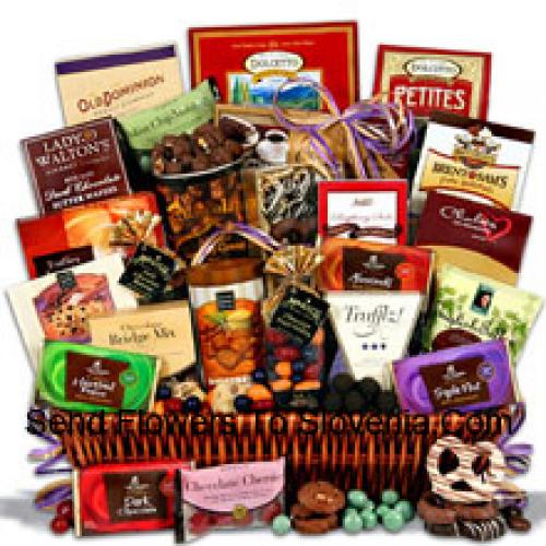 Basket Containing Assorted Chocolates